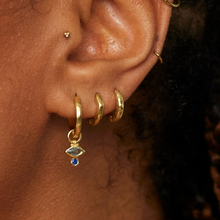 Load image into Gallery viewer, Polished Paperclip Huggies & Hazel Charms