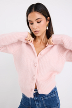 Load image into Gallery viewer, Highlight Crewneck Cardigan - Blush