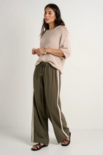 Load image into Gallery viewer, Townie Stripe Side Wide Leg Pant - Olive
