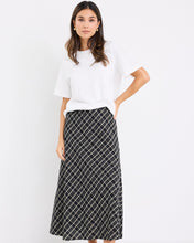 Load image into Gallery viewer, Soulmate Bias Cut Midi Skirt - Black Check