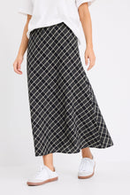Load image into Gallery viewer, Soulmate Bias Cut Midi Skirt - Black Check
