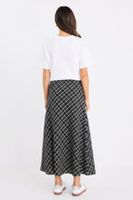 Load image into Gallery viewer, Soulmate Bias Cut Midi Skirt - Black Check