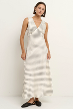 Load image into Gallery viewer, Aston Satin Flared Maxi Dress - Cream Polka Dot