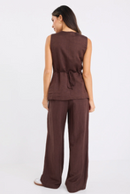 Load image into Gallery viewer, Shelter Flat Front Wide Pants - Chocolate
