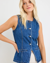 Load image into Gallery viewer, Baseline Denim Vest Top - Marine Blue