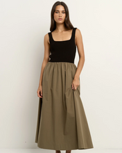 Load image into Gallery viewer, Obsidian Contrast Midi Dress
