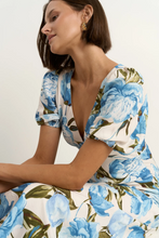 Load image into Gallery viewer, Amora Midi Dress - Blue Vintage Floral