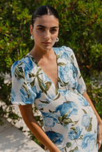 Load image into Gallery viewer, Amora Midi Dress - Blue Vintage Floral