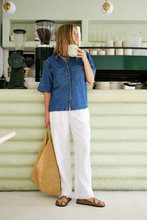 Load image into Gallery viewer, Noa Short Sleeve Shirt - Fresh Indigo