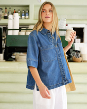 Load image into Gallery viewer, Noa Short Sleeve Shirt - Fresh Indigo