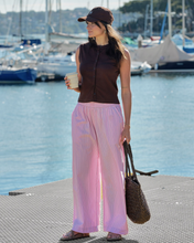 Load image into Gallery viewer, The Lounge Pant - Hibiscus Pink Stripe