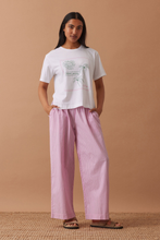 Load image into Gallery viewer, The Lounge Pant - Hibiscus Pink Stripe