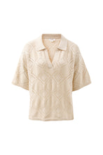 Load image into Gallery viewer, Demi Diamond Knit Tee - Ecru