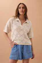 Load image into Gallery viewer, Demi Diamond Knit Tee - Ecru