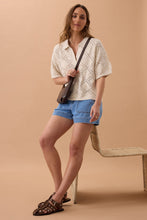 Load image into Gallery viewer, Demi Diamond Knit Tee - Ecru