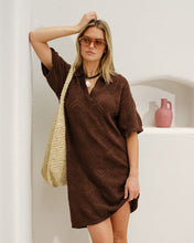 Load image into Gallery viewer, Daisy Diamond Knit Mini Dress - Chocolate