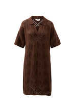 Load image into Gallery viewer, Daisy Diamond Knit Mini Dress - Chocolate