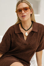 Load image into Gallery viewer, Daisy Diamond Knit Mini Dress - Chocolate