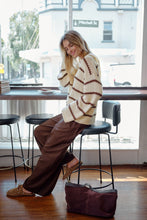 Load image into Gallery viewer, Lila Oversized Knit Crew - Ecru Stripe