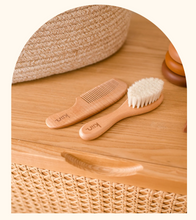 Load image into Gallery viewer, Wooden Baby Brush + Comb Set