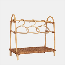 Load image into Gallery viewer, Dinkum Doll Rattan Clothes Rail & Hangers