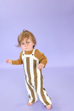 Load image into Gallery viewer, Vertical Stripe Knit Overalls - Coffee
