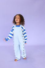 Load image into Gallery viewer, Organic Embroidery Posy Overalls - Ice Blue
