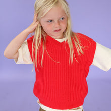 Load image into Gallery viewer, Chunky Rib V-Neck Vest - Flame
