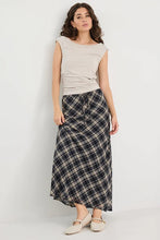 Load image into Gallery viewer, Rally Black Check Chiffon Tie Waist Bias Maxi Skirt
