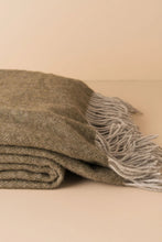 Load image into Gallery viewer, MERINO WOOL THROW | OLIVE/GREY
