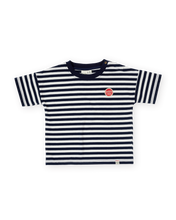 Load image into Gallery viewer, Essential Stripe Logo T-Shirt - Navy
