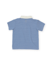 Load image into Gallery viewer, Navy Stripe Logo Polo Top
