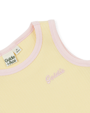 Load image into Gallery viewer, Embroidered Colour Pop Rib Singlet - Yellow

