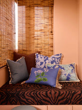 Load image into Gallery viewer, Marigold Blue Linen Cushion
