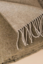 Load image into Gallery viewer, MERINO WOOL THROW | OLIVE/GREY
