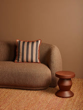 Load image into Gallery viewer, Suiting Stripe Black and Tan Linen Cusion
