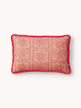 Load image into Gallery viewer, Daisy Peach Linen Cushion
