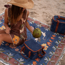 Load image into Gallery viewer, Eye of the Jungle picnic rug-Lagoon
