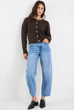 Load image into Gallery viewer, Imprint Chocolate Soft Knit Crewneck Cardigan
