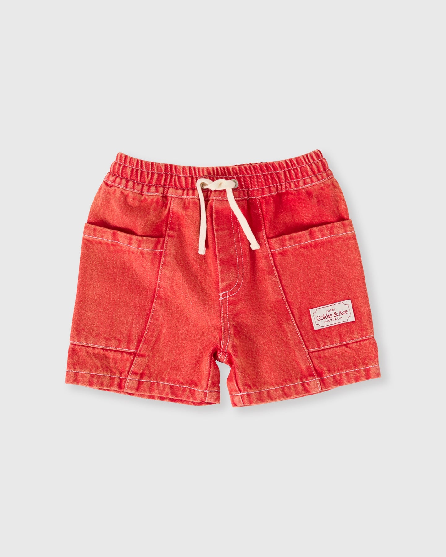 Noah Denim Pocket Shorts - Apple Red