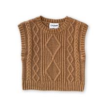 Load image into Gallery viewer, Chunky Cable Knit Vest - Toast
