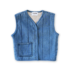 Load image into Gallery viewer, Quilted Reversible Vest - Denim &amp; Paint
