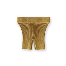 Load image into Gallery viewer, Organic Knitted Rib Bike Shorts - Mustard

