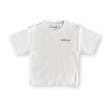 Load image into Gallery viewer, Organic Ribbed Knitted Logo Tee - Coconut
