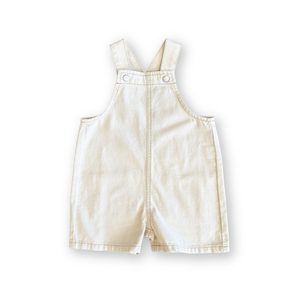 Organic Everyday Twill Short Overalls - Milk