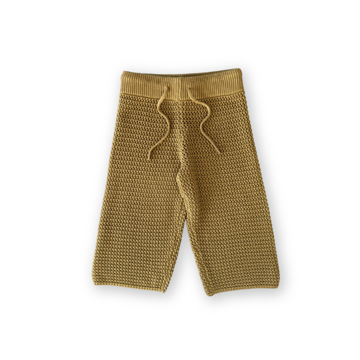 Organic Open Knit Pants - Mustard