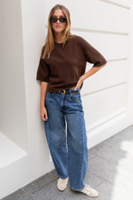 Load image into Gallery viewer, Varsity Deep Blue Forward Seam Barrel Jeans
