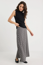 Load image into Gallery viewer, Soulmate Black White Check Bias Cut Midi Skirt

