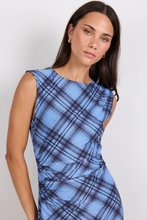 Load image into Gallery viewer, Frame Blue Check Mesh Sleeveless Maxi Dress
