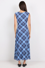 Load image into Gallery viewer, Frame Blue Check Mesh Sleeveless Maxi Dress
